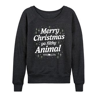 Women's Home Alone Merry Christmas Ya Filthy Animal French Terry Long Sleeve Tee