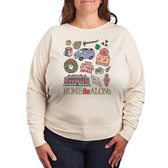 Plus Size Home Alone Icon Collage French Terry Long Sleeve Tee