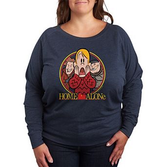Plus Size Home Alone Poster French Terry Long Sleeve Tee
