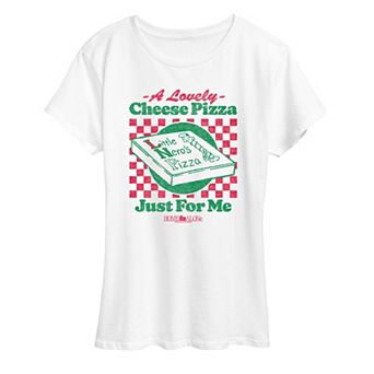 Women's Home Alone A Lovely Cheese Pizza Just For Me Graphic Tee