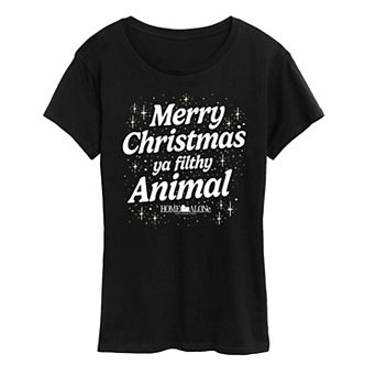 Women's Home Alone Merry Christmas Ya Filthy Animal Graphic Tee