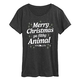 Women's Home Alone Merry Christmas Ya Filthy Animal Graphic Tee