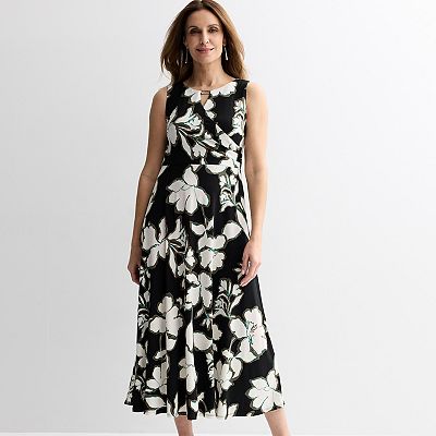 Women's Sandra Darren Floral ITY Dress, Size: Medium, Black
