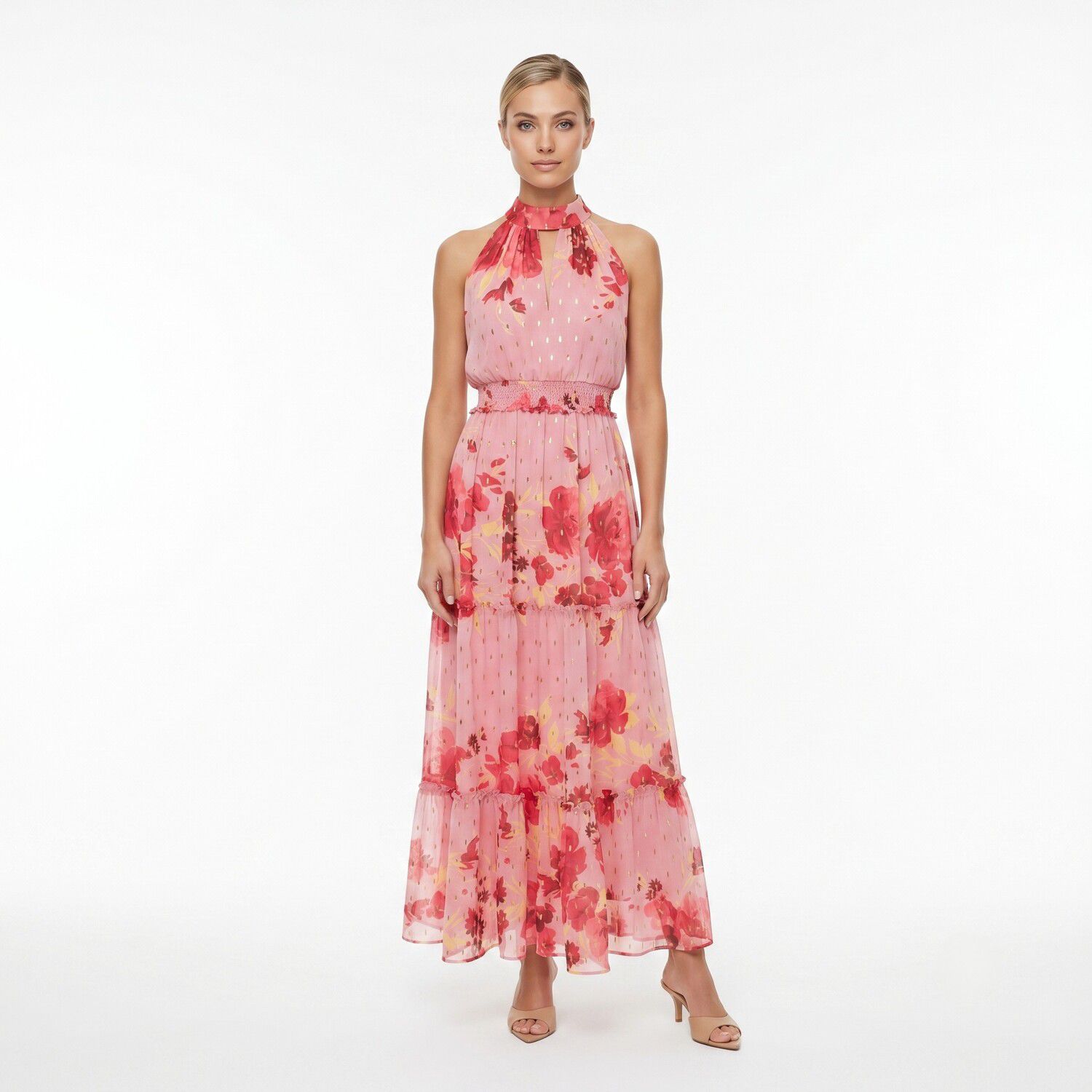 Женские платья Maison Halter Neck Floral Maxi Dress