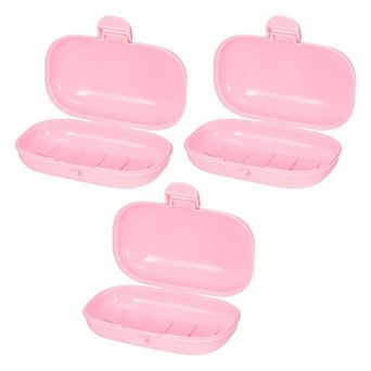 3 pc Travel Soap Dish, Portable Soap Dish Box Soap Bar Holder for Camping Gym Outdoor with Cover