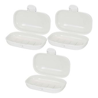 3 pc Travel Soap Dish, Portable Soap Dish Box Soap Bar Holder for Camping Gym Outdoor with Cover