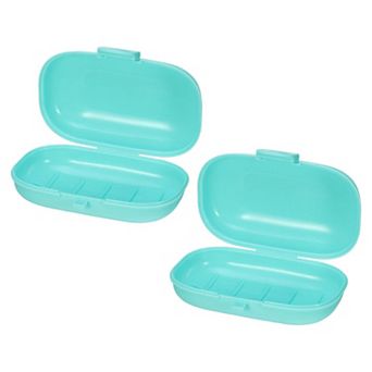 2 pc Travel Soap Dish, Portable Soap Dish Box Soap Bar Holder for Camping Gym Outdoor with Cover