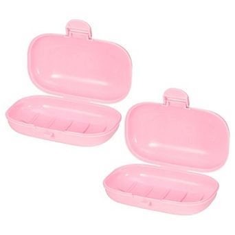 2 pc Travel Soap Dish, Portable Soap Dish Box Soap Bar Holder for Camping Gym Outdoor with Cover