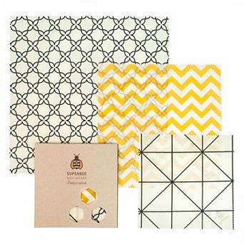 Set Of 3 Bees Wax Wrap Paper For Food, Cheese Paper, Bowl Covers, Sandwich Wrapping Paper