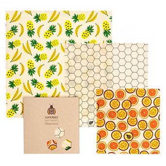 Set Of 3 Bees Wax Wrap Paper For Food, Cheese Paper, Bowl Covers, Sandwich Wrapping Paper