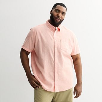 Big & Tall Sonoma Goods For Life® Short Sleeve Linen Printed Shirt