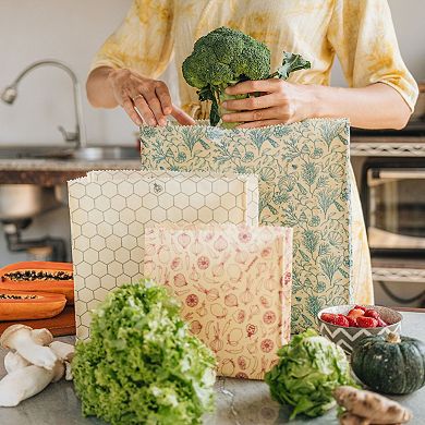 Beeswax Wrap For Food, Bowl Covers And Sandwich Wrapping Paper, Wrap Bag, Bag Size Large