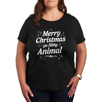 Plus Size Home Alone Merry Christmas Ya Filthy Animal Graphic Tee