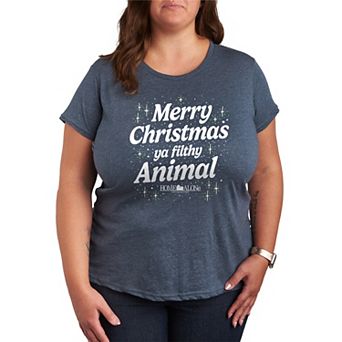 Plus Size Home Alone Merry Christmas Ya Filthy Animal Graphic Tee
