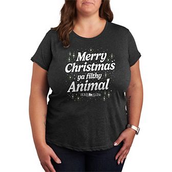 Plus Size Home Alone Merry Christmas Ya Filthy Animal Graphic Tee