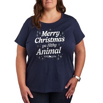 Plus Size Home Alone Merry Christmas Ya Filthy Animal Graphic Tee