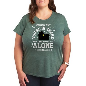 Plus Size Home Alone We Know You're In There Graphic Tee