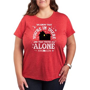 Plus Size Home Alone We Know You're In There Graphic Tee