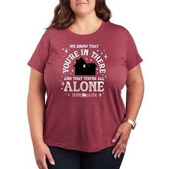 Plus Size Home Alone We Know You're In There Graphic Tee