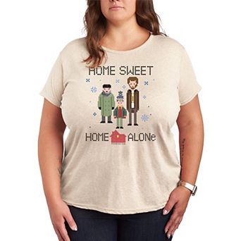 Plus Size Home Alone Cross Stitch Graphic Tee
