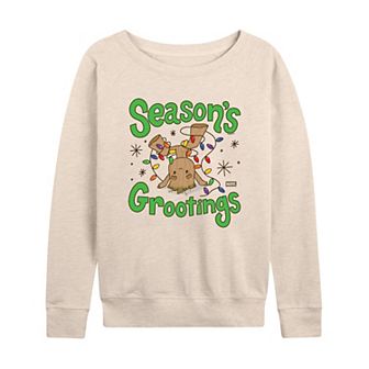Women's Marvel Groot Season's Grootings French Terry Long Sleeve Tee