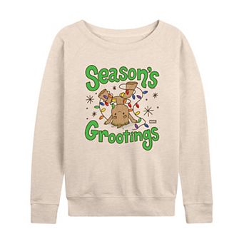Women's Marvel Groot Season's Grootings French Terry Long Sleeve Tee