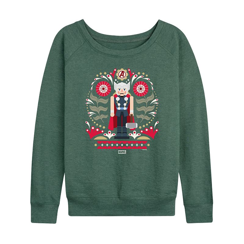 Women’s Marvel Thor Nutcracker French Terry Long Sleeve Tee, Size: XXL, Grey Juniper