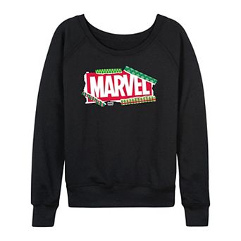Women's Marvel Logo Christmas French Terry Long Sleeve Tee