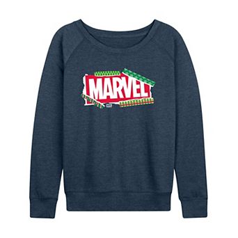 Women's Marvel Logo Christmas French Terry Long Sleeve Tee
