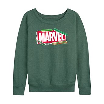Women's Marvel Logo Christmas French Terry Long Sleeve Tee