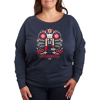 Plus Size Marvel Thor Nutcracker French Terry Long Sleeve Tee