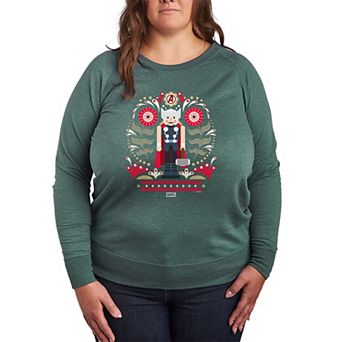 Plus Size Marvel Thor Nutcracker French Terry Long Sleeve Tee