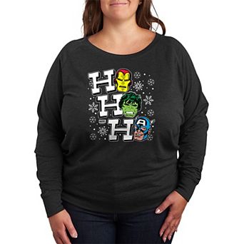 Plus Size Marvel Ho Ho Ho French Terry Long Sleeve Tee