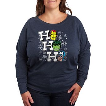 Plus Size Marvel Ho Ho Ho French Terry Long Sleeve Tee