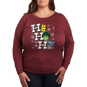 Plus Size Marvel Ho Ho Ho French Terry Long Sleeve Tee