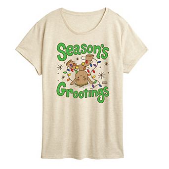 Women's Guardians Of The Galaxy Grootings Christmas Graphic Tee