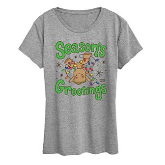 Women's Guardians Of The Galaxy Grootings Christmas Graphic Tee