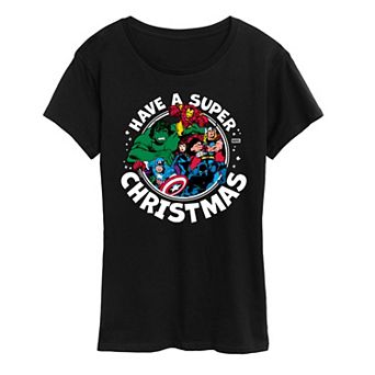 Women's Marvel Have A Super Christmas Graphic Tee