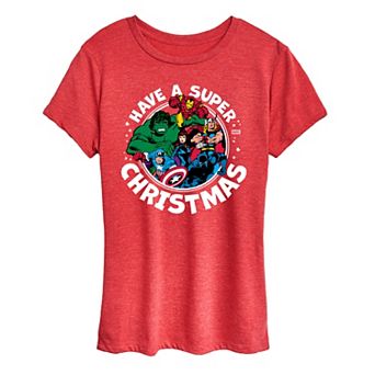Women's Marvel Have A Super Christmas Graphic Tee
