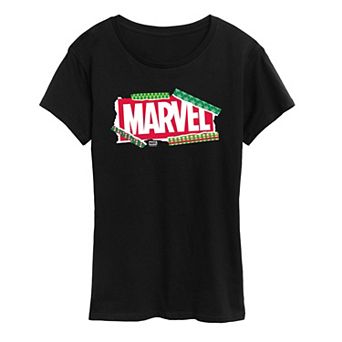 Women's Marvel Logo Christmas Graphic Tee