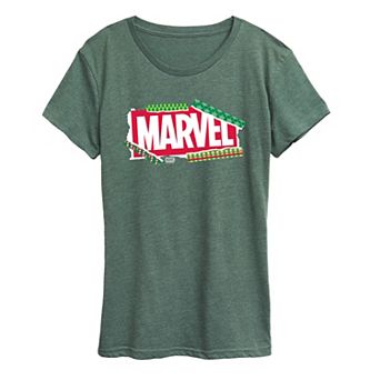 Women's Marvel Logo Christmas Graphic Tee