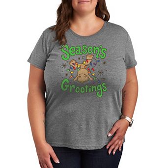 Plus Size Guardians Of The Galaxy Season's Grootings Christmas Graphic Tee