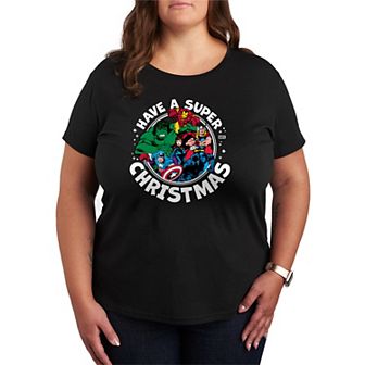Plus Size Marvel Have A Super Christmas Graphic Tee