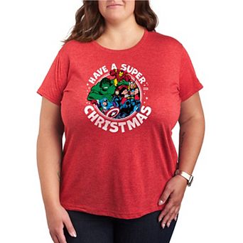 Plus Size Marvel Have A Super Christmas Graphic Tee