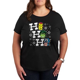 Plus Size Marvel Ho Ho Ho Christmas Graphic Tee