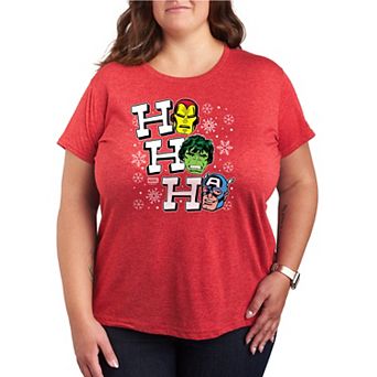 Plus Size Marvel Ho Ho Ho Christmas Graphic Tee