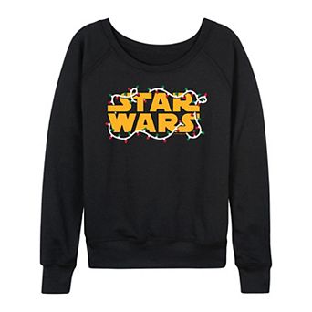 Women's Star Wars Logo Christmas Lights Graphic Long Sleeve Tee