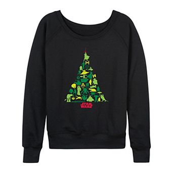 Women's Star Wars Christmas Tree Silhouette Christmas Graphic Long Sleeve Tee