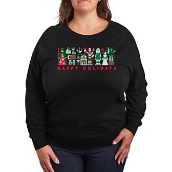 Plus Size Star Wars Scandinavian Christmas Graphic French Terry Long Sleeve Tee