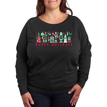 Plus Size Star Wars Scandinavian Christmas Graphic French Terry Long Sleeve Tee